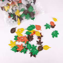 500 GOMMETTES MOUSSE ADHESIVE FEUILLES ASSORTIES